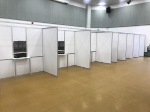 Covid testing and vaccination booths