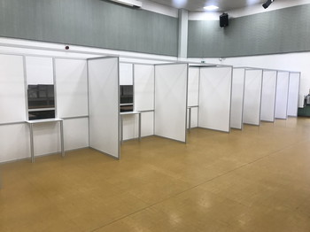 Covid testing and vaccination booths