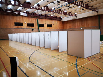 Covid testing and vaccination booths