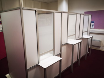 Covid testing and vaccination booths