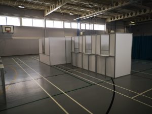 Covid testing and vaccination booths
