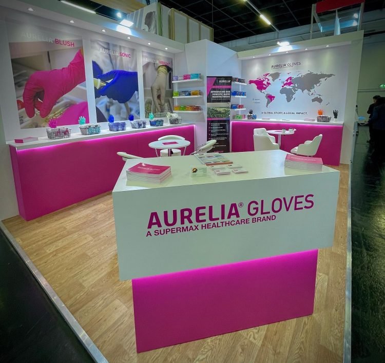 Aurelia-gloves-supermax-healthcare-exhibition-stand