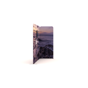 L shape fabric display 3m x 1m with TV mount