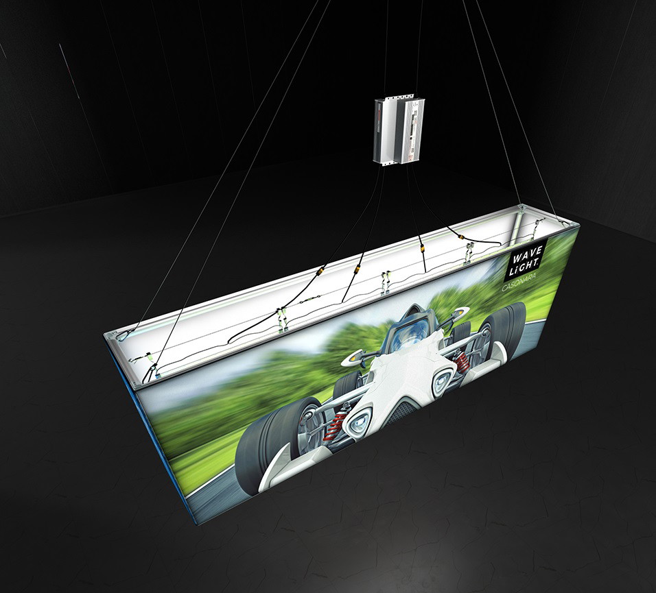 3m backlit hanging lightbox hanging structure rigging